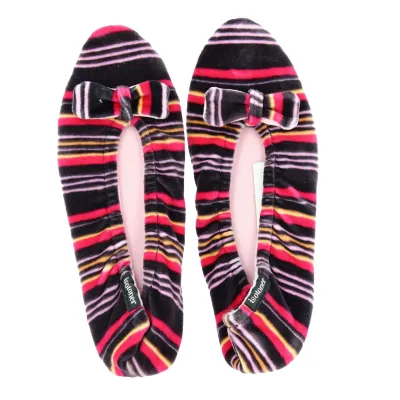 Women's Striped Ballet Flats with Leather Sole - Isotoner Reference: 18828 | Traclet Hat Shop