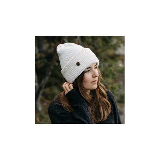 Norden Merino Wool Cuffed Beanie Vanilla - Super Yellow