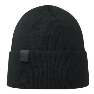 Bonnet à Revers Osto Laine Merino Noir - Super Yellow  Reference : 18833| Chapellerie Traclet