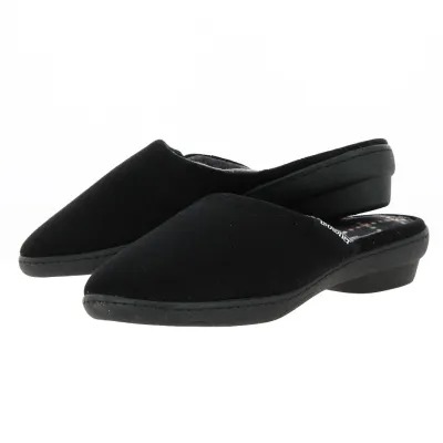 Black Suede Mules - Isotoner Reference: 18836 | Traclet Hat Shop