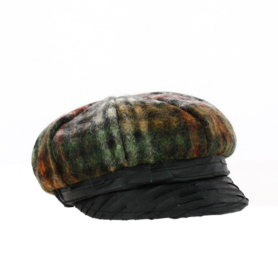 Elsa Brown Wool Newsboy Cap - Traclet