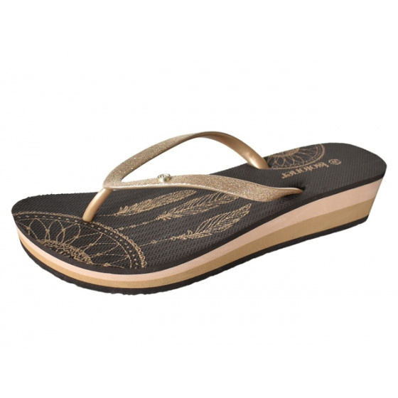 Brown Heel Flip Flops - Isotoner