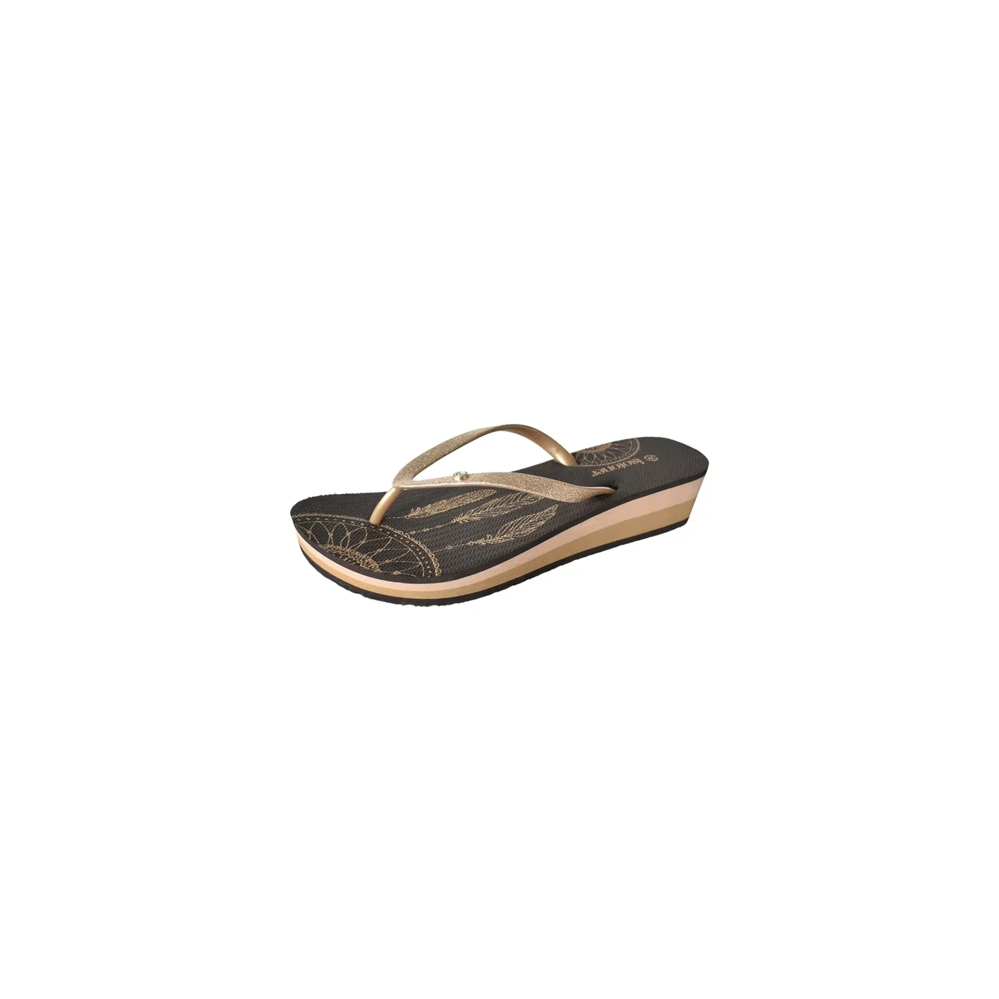 Tongs Talon Marron - Isotoner Référence : 15767 |Chapellerie Traclet