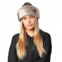 Gray Cable Faux Fur Beanie-Hat - Barts
