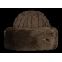 Chocolate Faux Fur Cable Beanie / Hat - Barts
