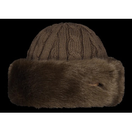 Chocolate Faux Fur Cable Beanie / Hat - Barts