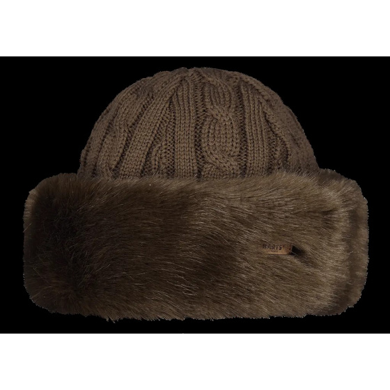Chocolate Faux Fur Cable Beanie / Hat - Barts