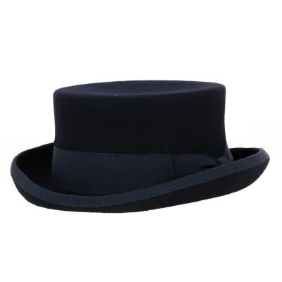 Navy Wool Felt Half Top Hat - Fléchet Reference: 18853 | Traclet Hat Shop