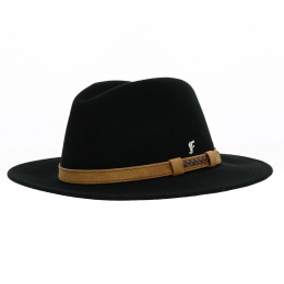 Black Wool Felt Traveller Walky Hat - Fléchet