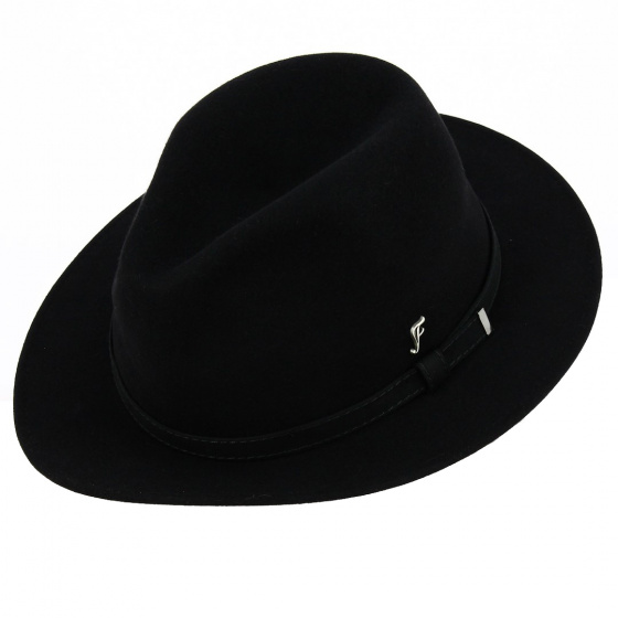 Traveller Fedora Carnival Fur Felt Hat Black - Fléchet