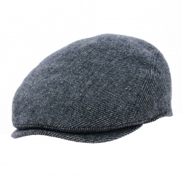 Wool Blue Stripes Flat Cap - Flechet