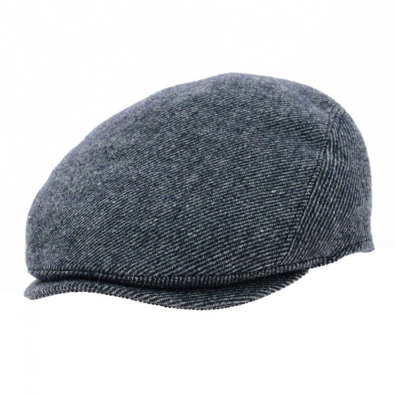 Blue Striped Wool Flat Cap - Flechet