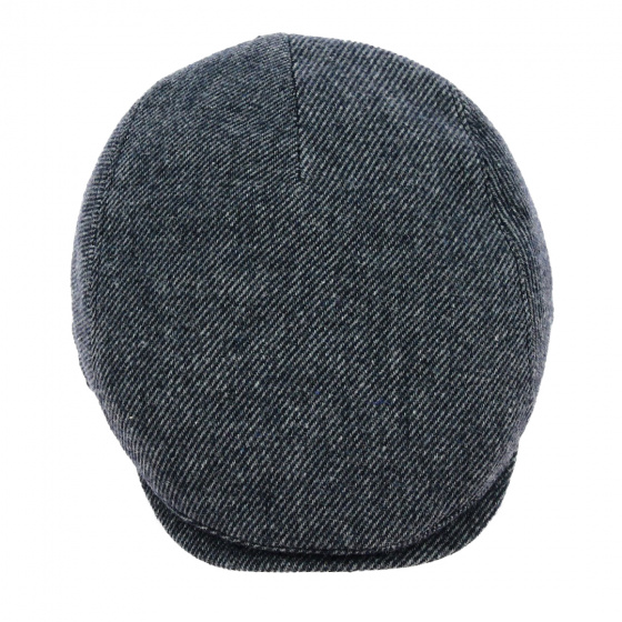 Blue Striped Wool Flat Cap - Flechet