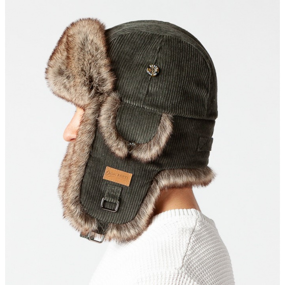 Almond Green Army Rib Bomber Trapper Hat - Barts