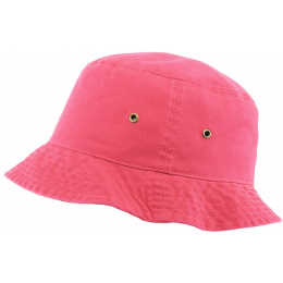 Coral Cotton Bucket Hat