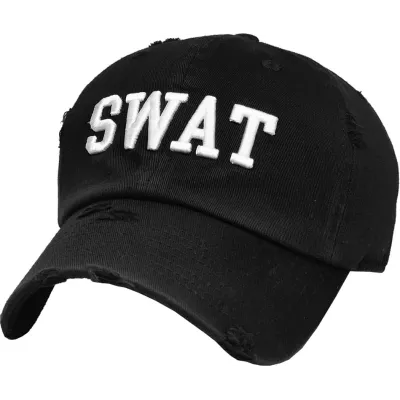 Casquette Americaine Swat Cotton Noir - Kbthos  Reference : 18885| Chapellerie Traclet
