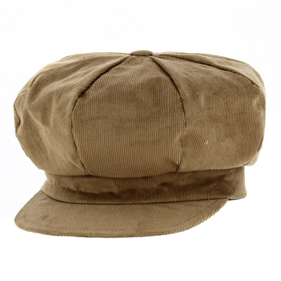 La Jota Velvet Newsboy Cap Beige - Traclet