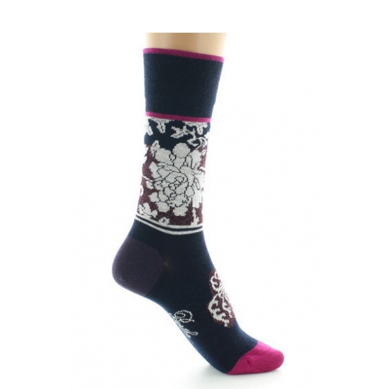 Chaussettes Femme Fleur Laine Made in France - Berthe Chaussettes Femme Fleur Laine Made in France - Berthe