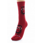 Dagobert Red Cotton Owl Socks Made in France