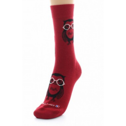 Chaussettes Hibou Coton Rouge Made in France - Dagobert