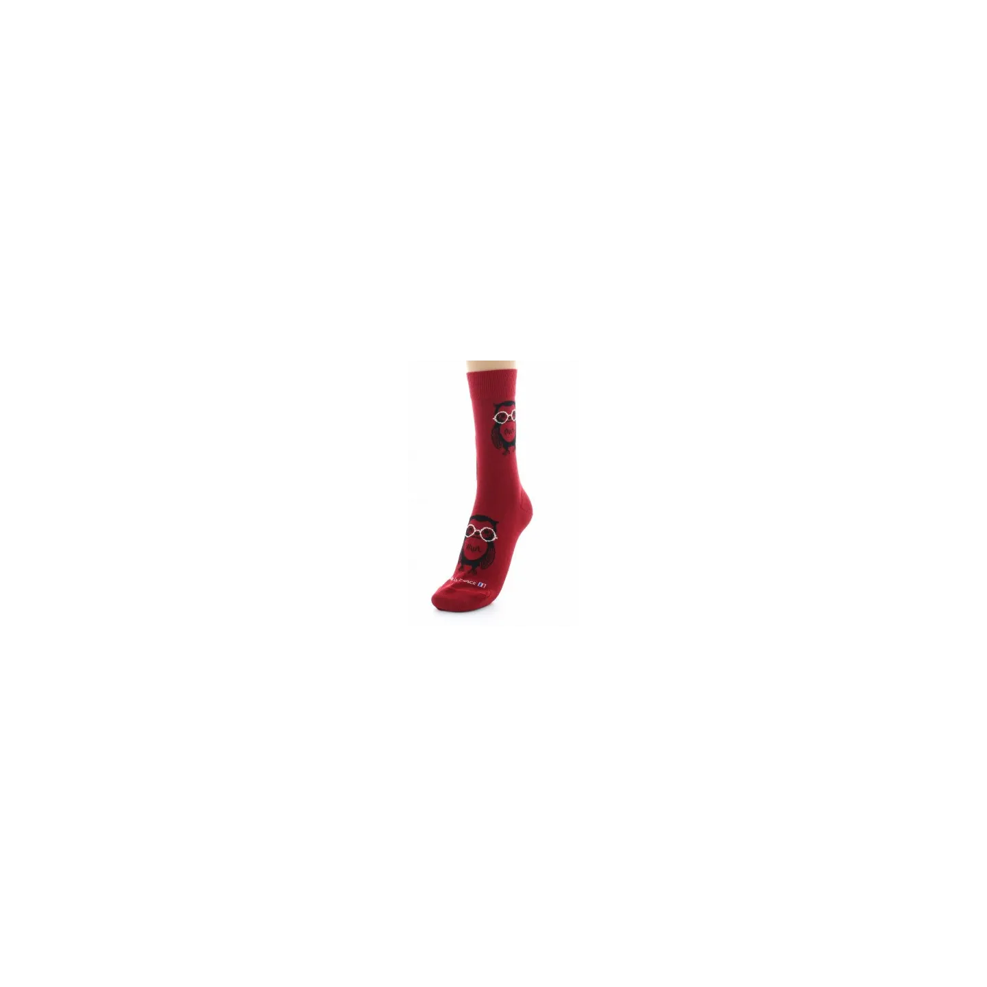 Dagobert Red Cotton Owl Socks Made in France Reference: 18912| Chapellerie Traclet