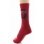 Dagobert Red Cotton Owl Socks Made in France