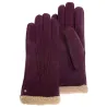 Gants Femme Cuir & fourrure Bordeaux - Isotoner Référence : 15040