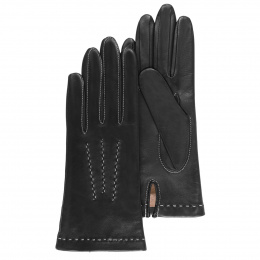 Women's Gloves 3 Baguettes Black Leather - Isotoner