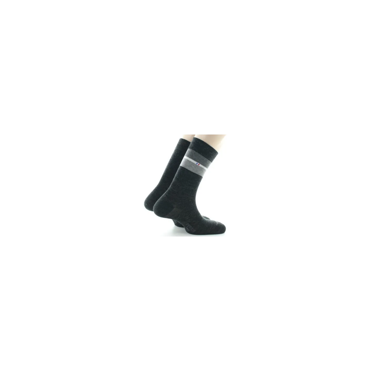 Lot 2 Chaussettes Hommes Anthracite Laine Made in France - Perrin  Reference : 18917| Chapellerie Traclet