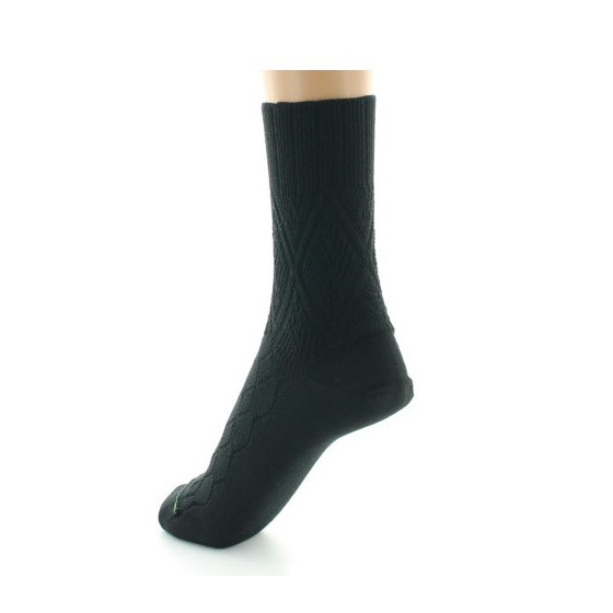 Women's Organic Wool Socks Black Made in France - Perrin