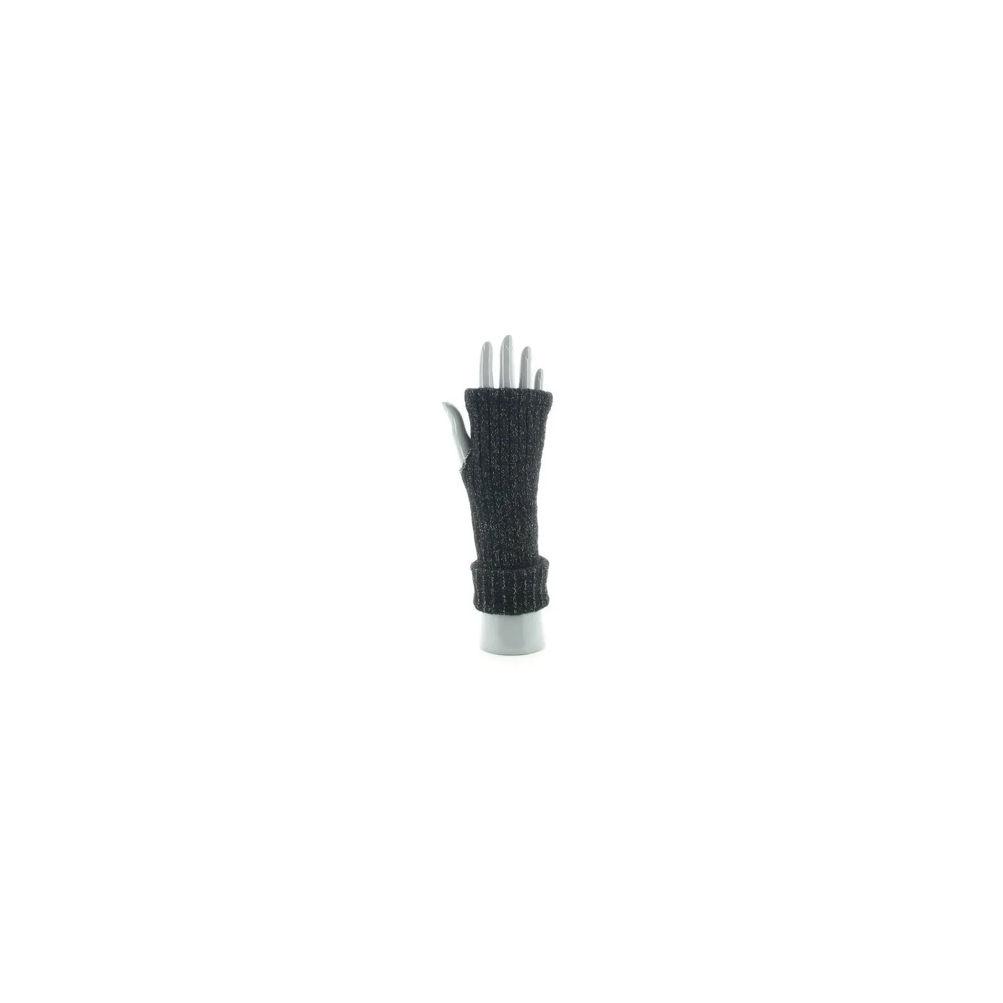 Women's Black Glittery Fingerless Gloves Made in France - Perrin  Reference: 18924 Chapellerie Traclet