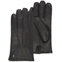 Men's Black Goat Leather Gloves - Isotoner