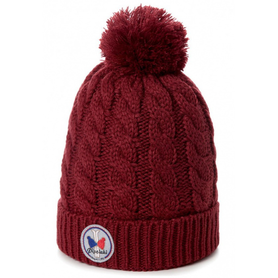 Gstaad Burgundy Pompom Beanie - Pipolaki
