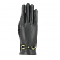 Black Silk-Lined Leather Touchscreen Gloves - Isotoner