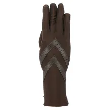 Polyester Gloves with Leather Chevrons and Fleece Lining - Isotoner Reference: 15044