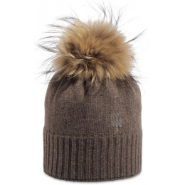 Giulia Star Pompom Beanie Taupe - Pipolaki
