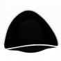 Large Black Wool Felt Tricorn with White Border - Traclet