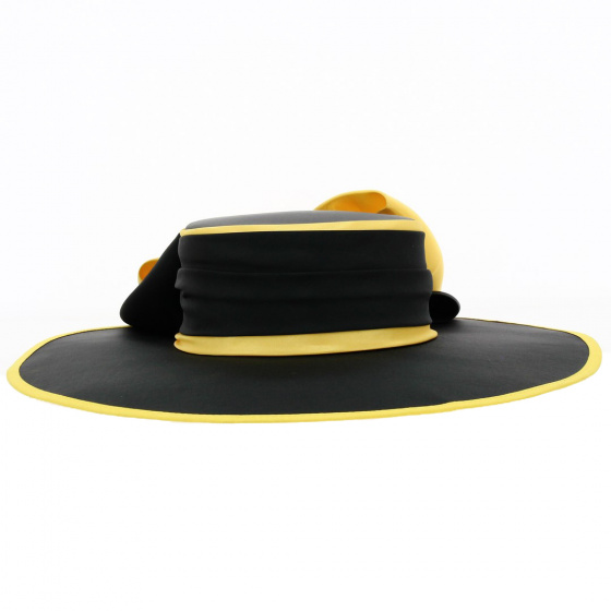Black and Yellow Edith Ceremonial Hat - Traclet Black and Yellow Edith Ceremonial Hat - Traclet