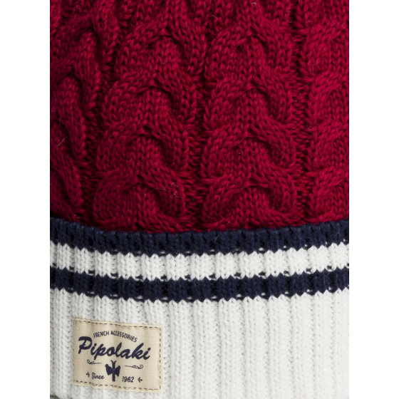 Red & White Arasi Beanie - Pipolaki Red & White Arasi Beanie - Pipolaki