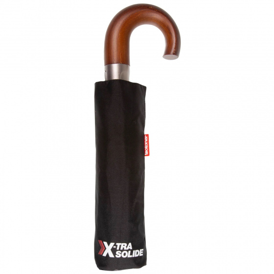 Black Wooden Crook Umbrella - Isotoner