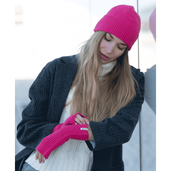 Alix Black Fingerless Gloves Made in France - Pipolaki