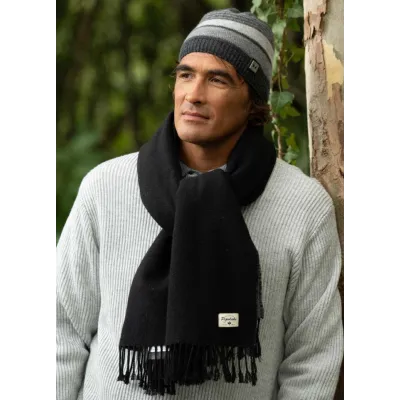 Reversible Scarf Louise Black & Gray - Pipolaki ref 18974 - Traclet hat shop