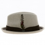 Mouse Grey Wool Felt Trilby Hat - Brixton