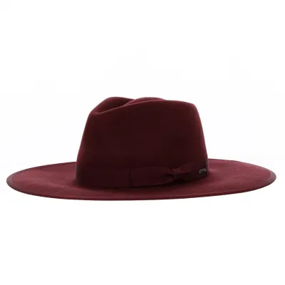 Chapeau Fedora Jo Rancher Feutre Laine Bordeaux - Brixton Référence : 18983