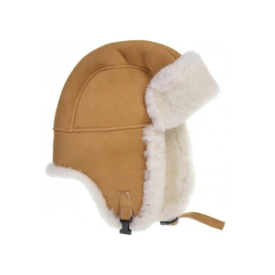 Harbin Sheepskin Leather Ushanka Hat Camel - Seeberger