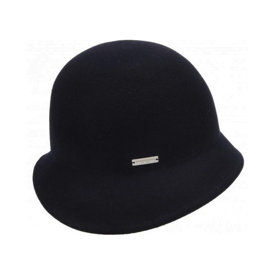 Léa Wool Cloche Hat in Black - Seeberger