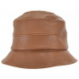 Camille Leather Cloche Hat Camel - Seeberger