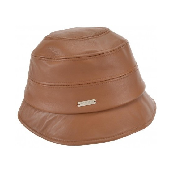 Camille Leather Cloche Hat Burgundy - Seeberger