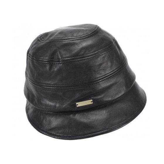 Camille Leather Cloche Hat Burgundy - Seeberger