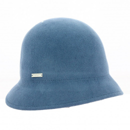Blue Wool Cloche Hat Léa - Seeberger